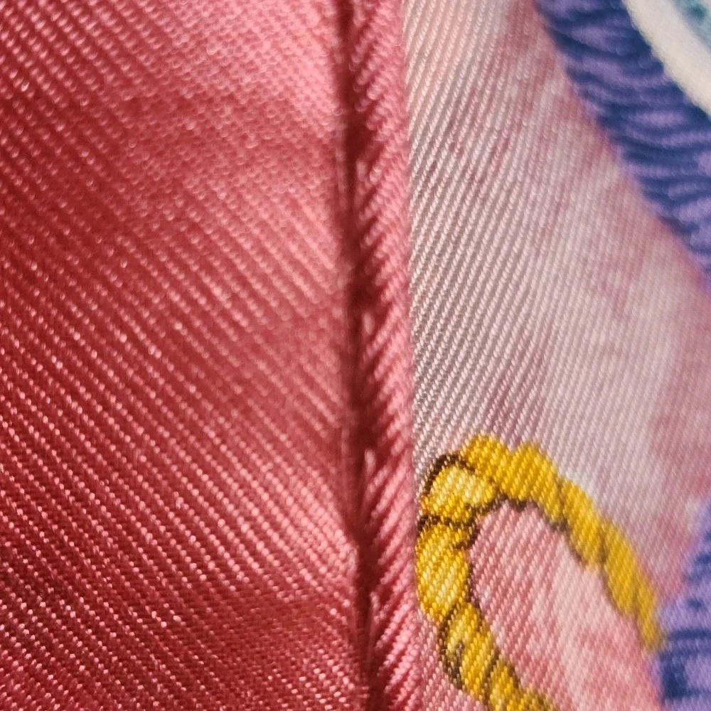 Smithsonian Institution Scarf Silk Square Pink Gold 1992 Reproduction Japan